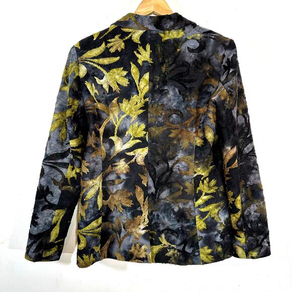 CARRE‎ NOIR dark floral fairycore grunge blazer jacket womans Medium - Picture 2 of 7
